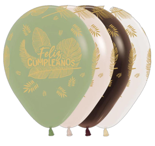 GLOBO LATEX REDONDO INFINITY FELIZ CUMPLEAÑOS SPLASH NEON FASHION TRANSPARENTE