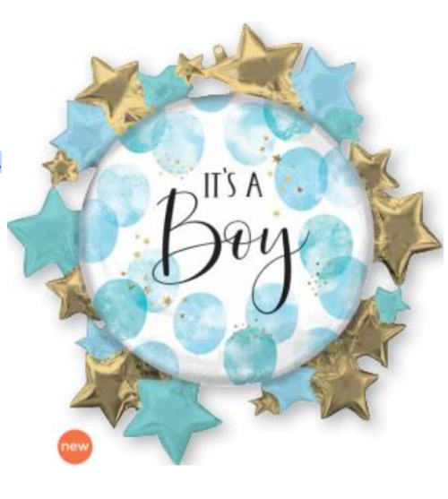 Globo de BABY bebe 28” es niño estrellas